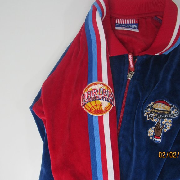 Harlem Globetrotters platinum fubu Velour Full Zip Jacket Meadowlark 36 Men Med - Picture 4 of 5
